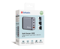 VERBATIM Ładowarka GNC-100 32202 GaN 100W, 3xUSB-C,1x USB-A, QC 3.0, PD 3.0 UE / UK ANVE10W4AQGG - 1199627 - zdjęcie 4